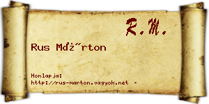 Rus Márton névjegykártya